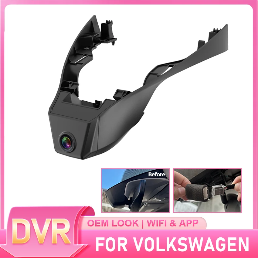 

For VW Volkswagen T-Roc T Roc Troc 2017 to 2025 Dashcam Wifi Dash Camera Dash Cam for Car Vehicle Video Recorder Night Vision