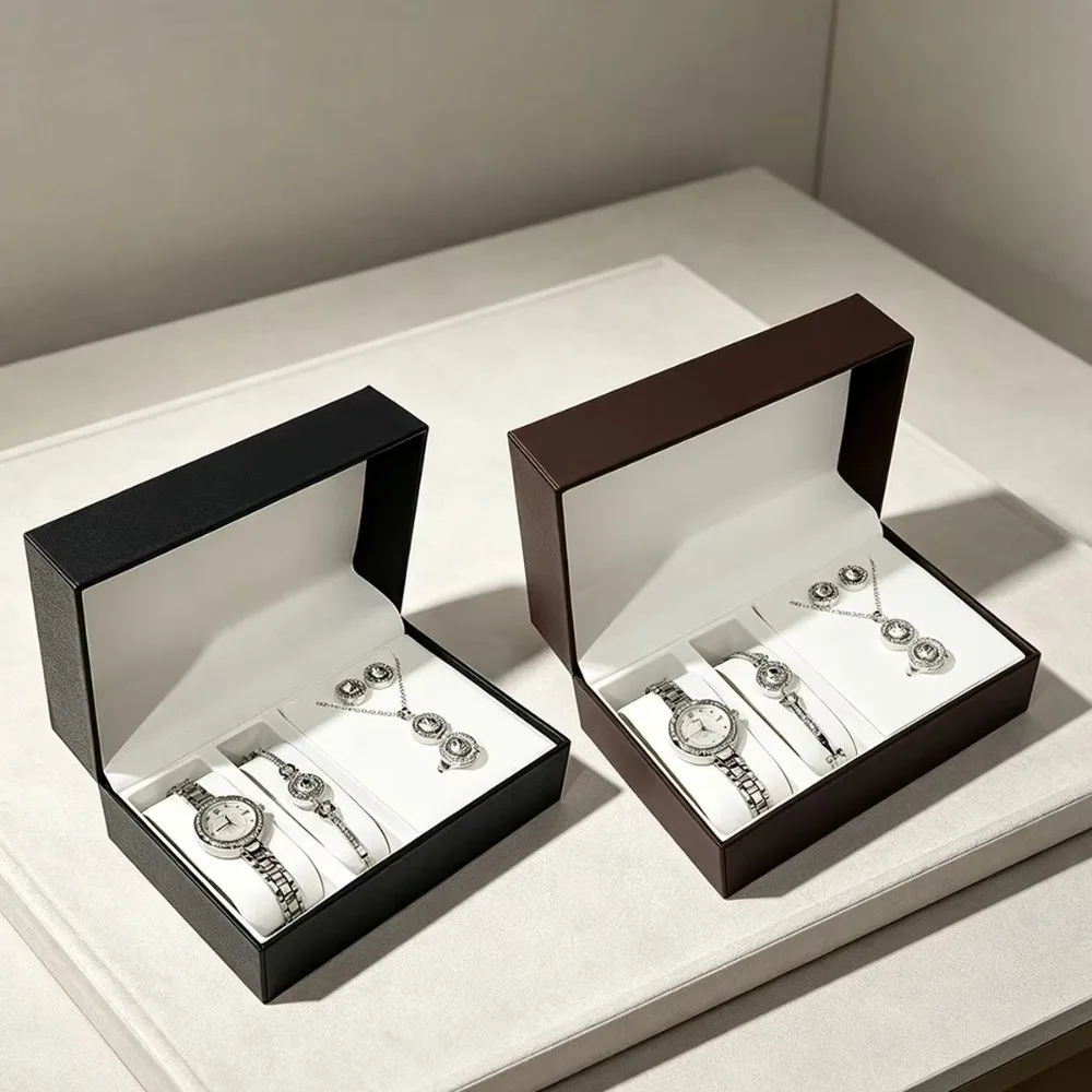 Premium Watch Jewelry Box Watches Necklace Bracelet PU Leather Organizer Case with Soft Interior Storage Display Holder