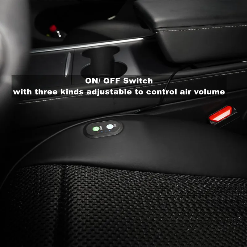 For Tesla Model 3 Y Ventilation Seats Cover Summer Cool Breathable with Fan Ventilated Ice Silk Seat Cushion Car Accessories