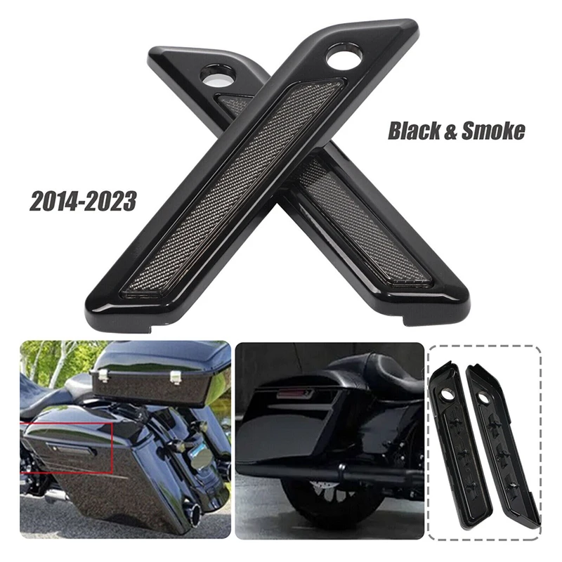 2PCS Saddle Bag Hinge Latch Covers Replacement Accessories For  Touring Electra Road Street Glide 14-23