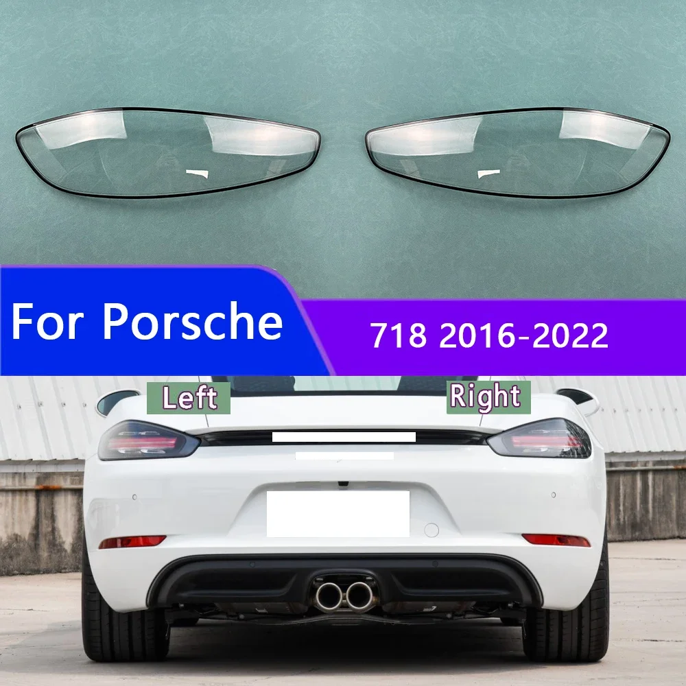 

For Porsche 718 2016-2022 Taillamp Lamp Shell Transparent Mask Taillamp Cover Lens Plexiglass Replace Original Lampshade