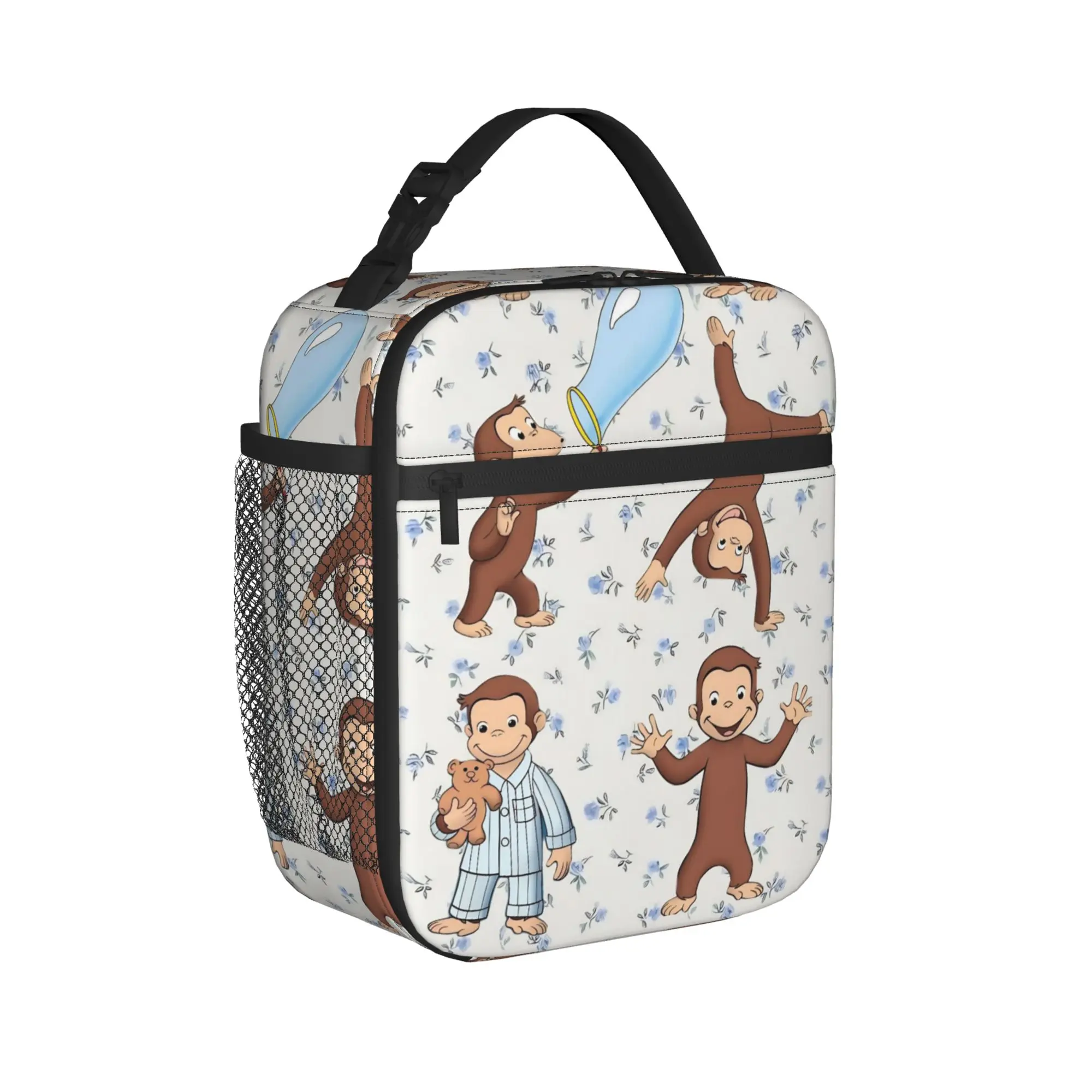 Curious George Insulated Lunch Bags Thermal Bag Reusable,Lunch Container  Cartoon Portable Tote Lunch Box Food Storage Bags