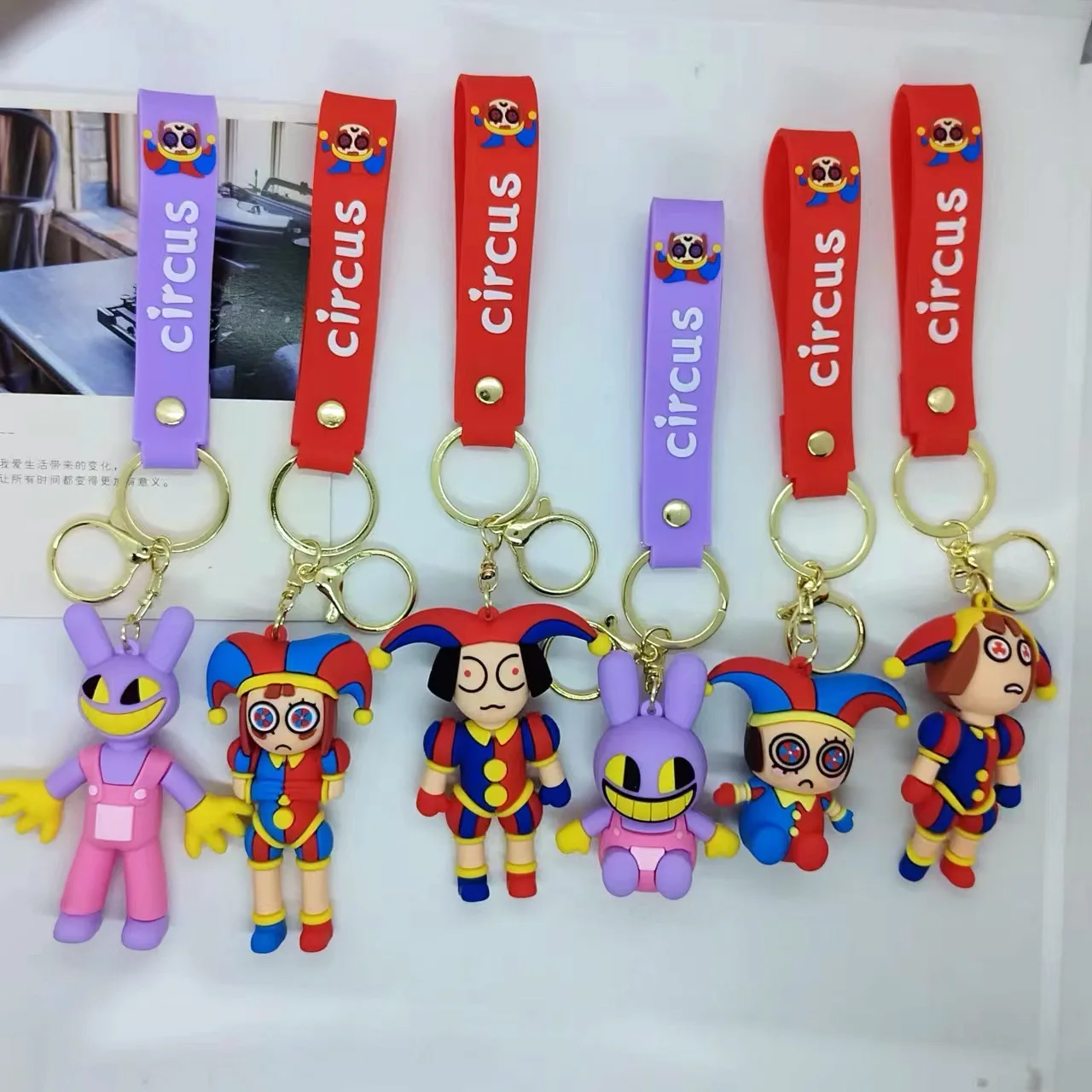 Cartoon The Amazing Digital Circus Figure Keychain 3d Pvc Digital Circus Pomni Jax Silicone Keychain For Boy Girls Birthday Gift