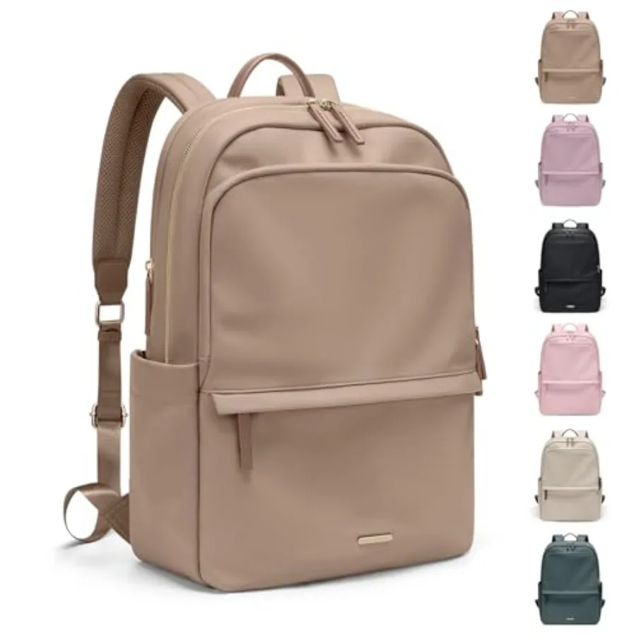 

Women Laptop Backpack Casual Daypack for Work Travel College Backpack Purse Fits Notebook Champagne