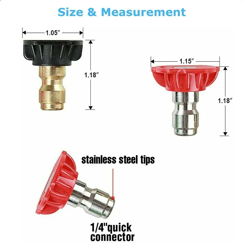 Lavadora De Alta Pressão Bico De Pulverização, Pontas De Bico De Rega De Sabão, Ferramentas De Jardim, Conexão Rápida, 0 15 25 40 Graus, 1 4 ", 5Pcs