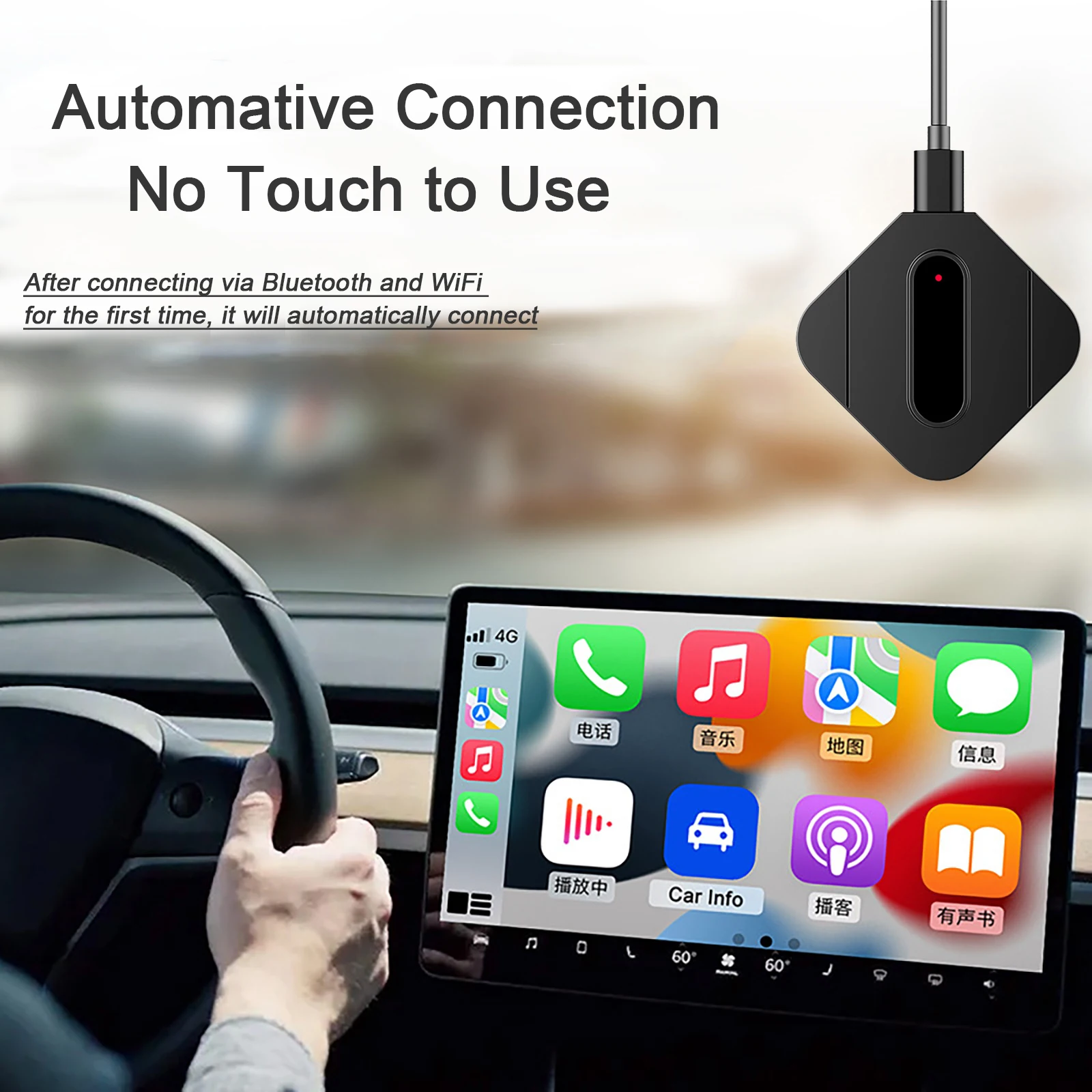 Wired to Wireless Car Play Box Android Auto Smart AI Box Phone Projection Car Dongle Box Multimedia Player Android Auto AI Box