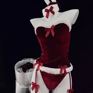 ملابس داخلية أرنب عيد الميلاد الأحمر للنساء تأثيري مثير أزياء تنكرية ناعمة أفخم مواعدة أزياء يابانية أنيمي أرنب زي 2024 أعلى 11 مبيعات الأرنب زي الجنس - No8