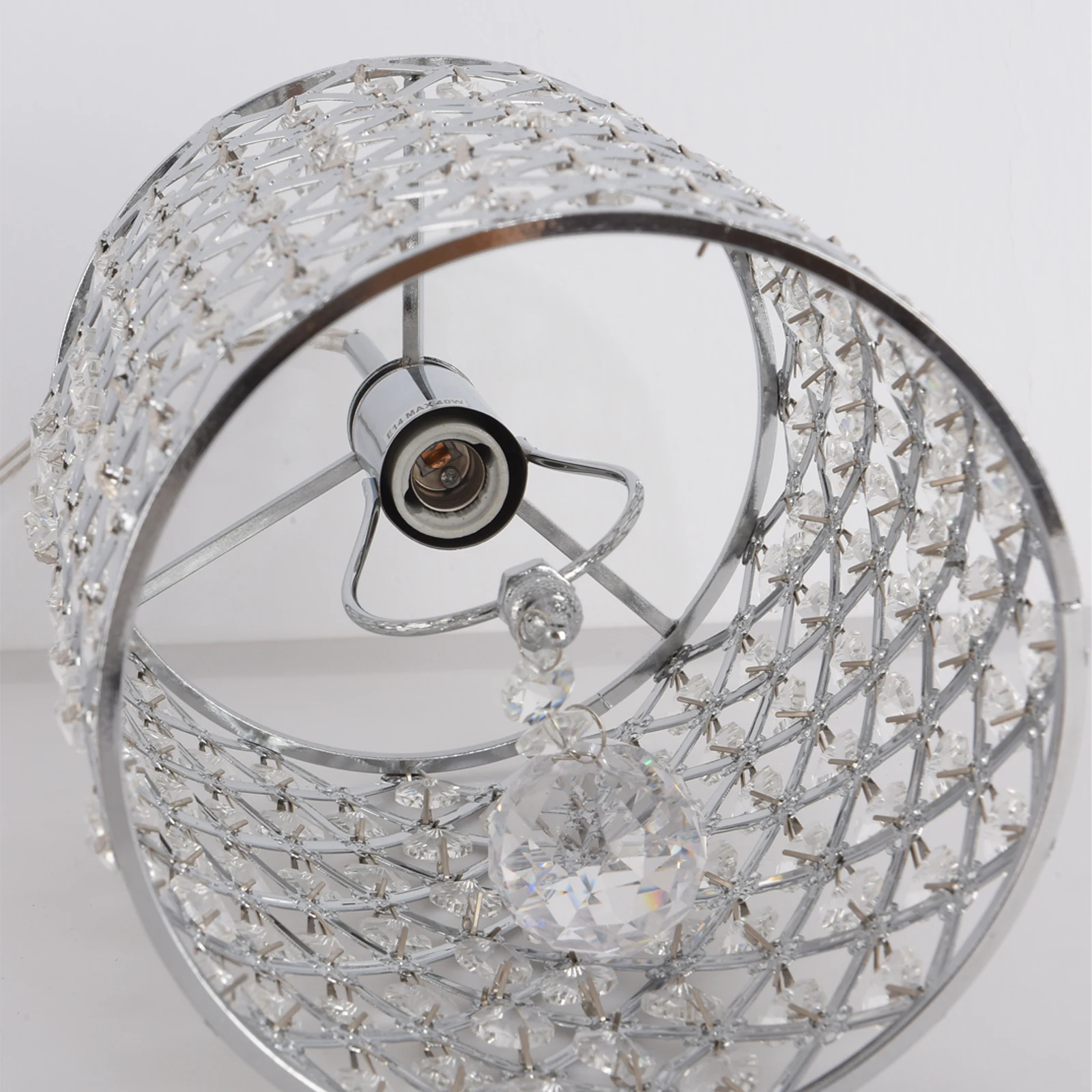 Crystal Pendant Light Silver Chandelier for Table Kitchen Dining Room Bedside Ceiling Pendant Light Living Room Home Decor