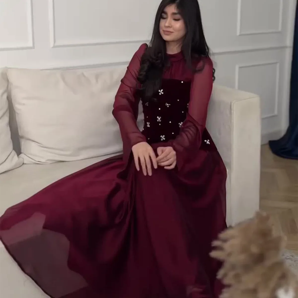 ダイヤモンドのインレイ、パッチワークのデザイン、ウエストを締めてスリムな体型を示す、新しいヨーロッパとアメリカの春スタイルのレディースドレス。