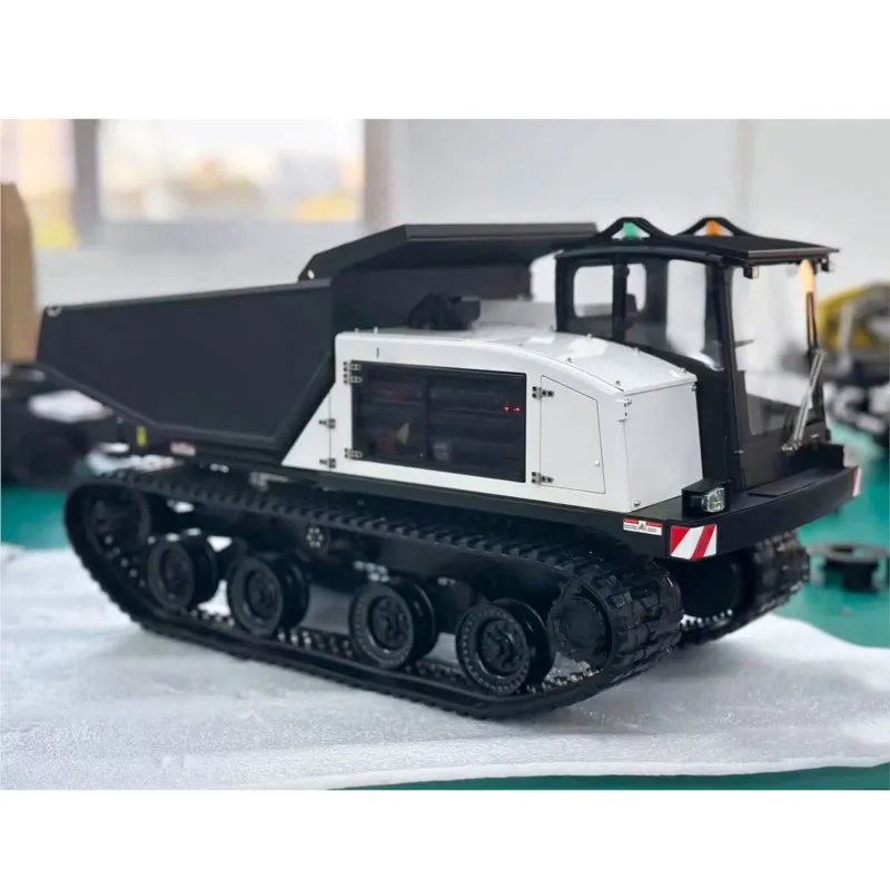 1/14 Super Frog T14R Panther RC Camion con cassone ribaltabile cingolato idraulico Radiocomandato in metallo ribaltabile Veicolo da costruzione X14 Macchina