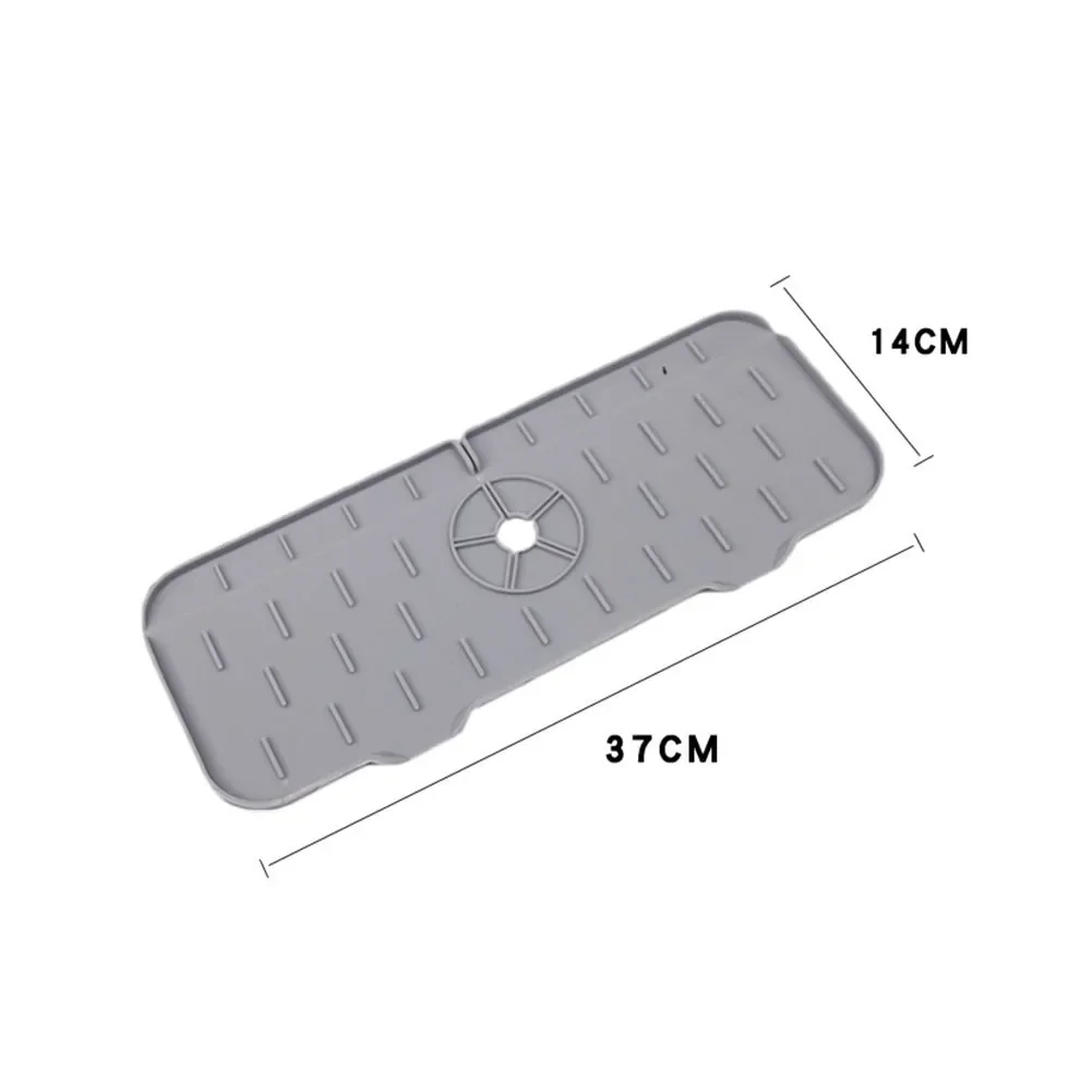 New Silicone Kitchen Faucet Mat For Sink Sponge Drain Rack Foldable Sink Mat Faucet Splash Catcher Bathroom Countertop Protector