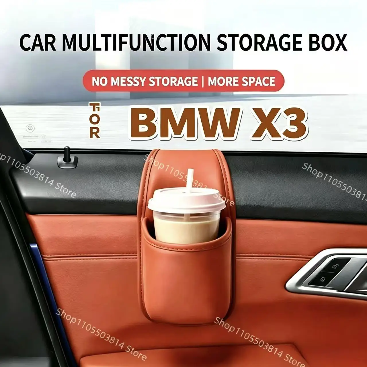 For BMW X3 Car Door Storage Box, Hanging Car Organizer Bag Cup Holder, Auto Glass Gap Hanging Storage Pouch Interior Accessories