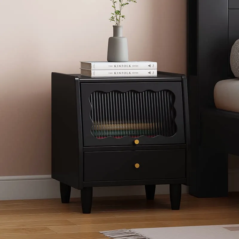

Bedroom Luxury Bedside Table Dressers Unique Korean Trendy Decor Organizer Nightstand Comfortable Simple Muebles Home Furniture