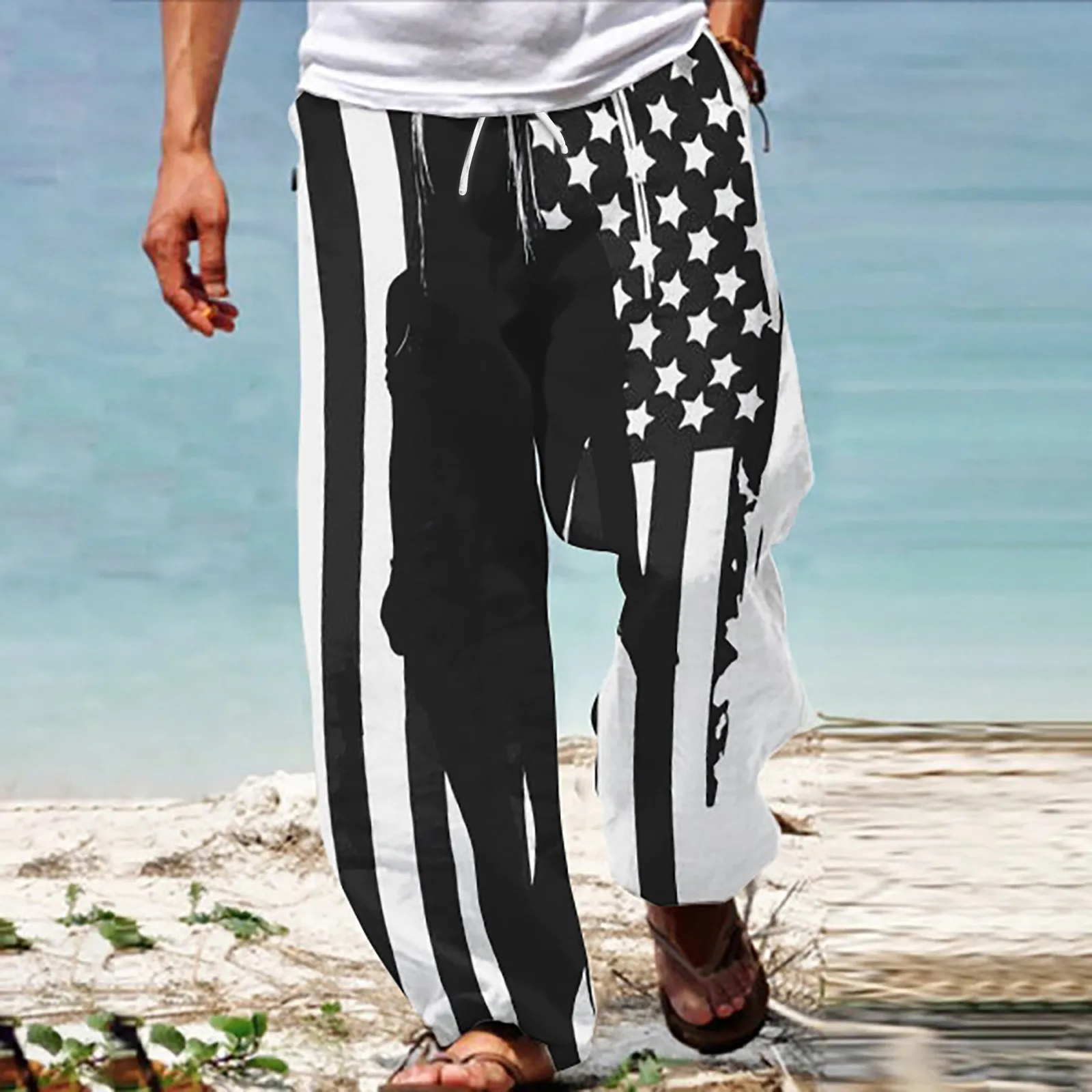 

Men American Flag Patriotic Pants For Men 4 Of July Hippie Harem Pants Baggy Boho Yoga Casual Drop Crotch Trouser