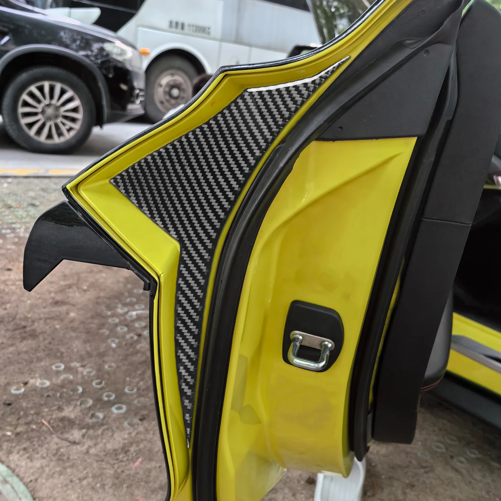 For Chevrolet Corvette C8 Z51 Z06 Car Accessories Real Carbon Fiber External Side Door Frame Panel Decoration Cover Trim Sticker