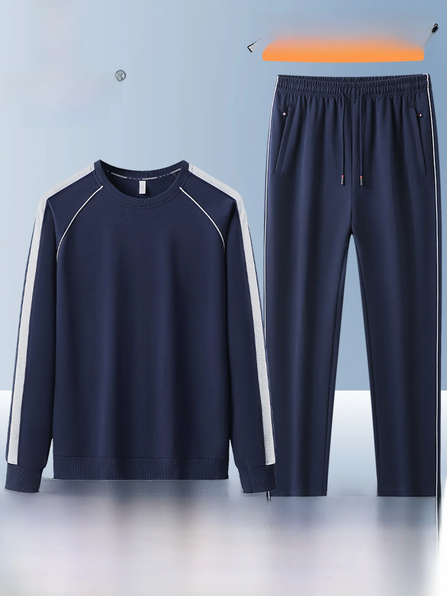 tucano-men's-pure-cotton-sportswear-set-casual-long-sleeve-sweatshirt-and-pants-running-two-piece-set-for-autumn-and-winter