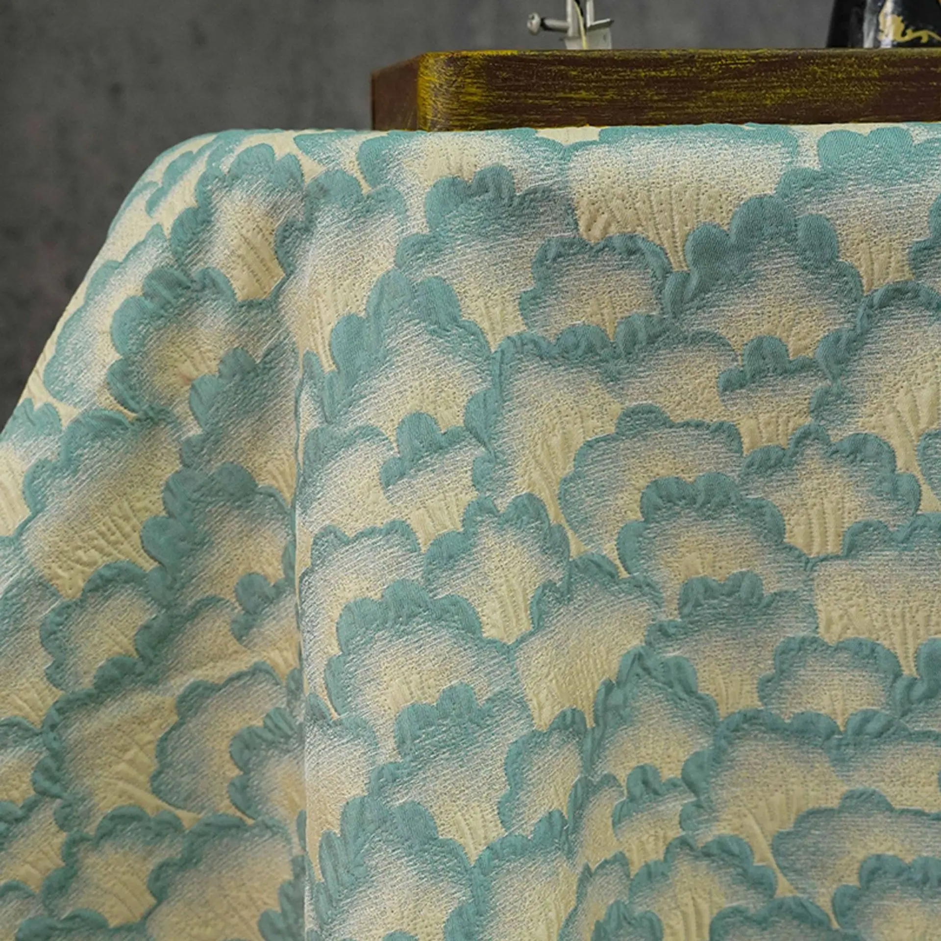 

Relief Geometric Flower Textured Jacquard Fabric Elegant Dress Gown Vest Luggage Bag Decorative Sewing Fabric