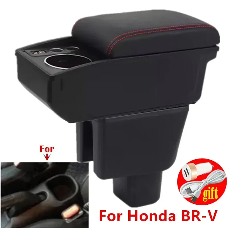

central armrest box For Honda BR-V Armrest box For Honda BRV Car Armrest box central Storage box Cup holder Dedicated Retrofit