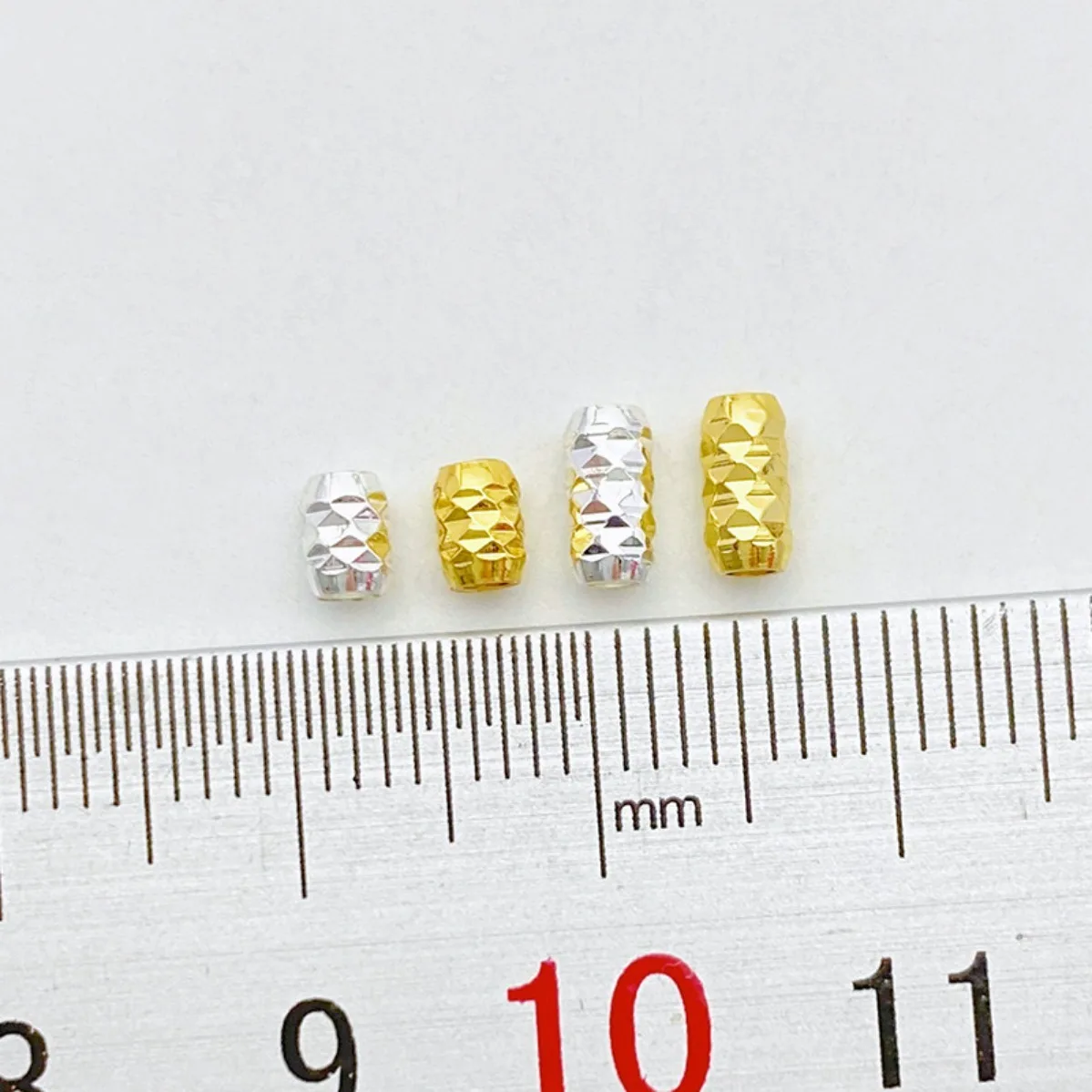 14K Gold Plated Color Retention Engraved Faceted Twisted Spacer Beads DIY Bracelet Necklace Jewelry Making Supplies