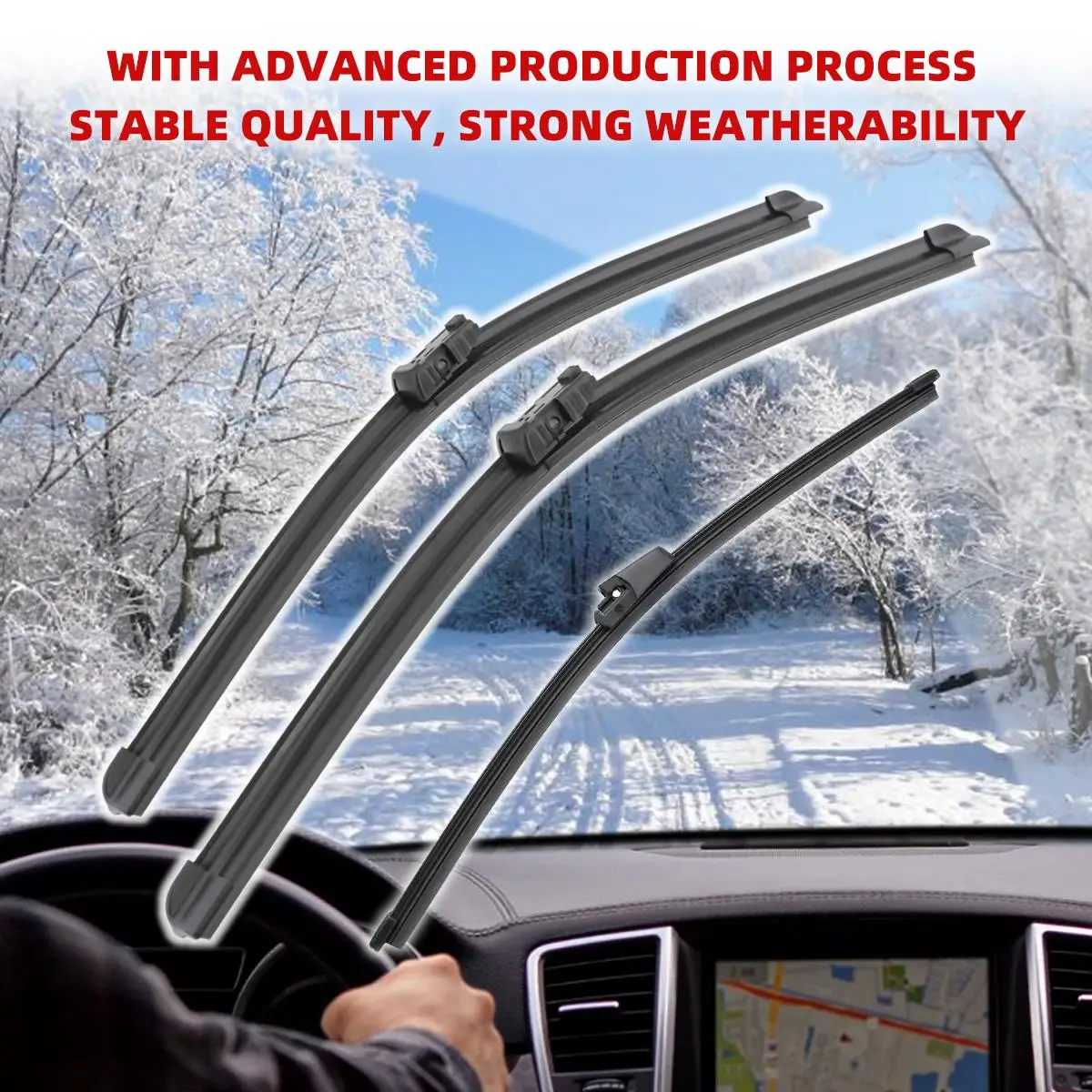 3PCS Car Wiper For Seat Ibiza Coupe 6J Hatchback 2013-2017 Front Rear Wiper Blades Brushes Auto Accessories 2014 2015 2016 2017