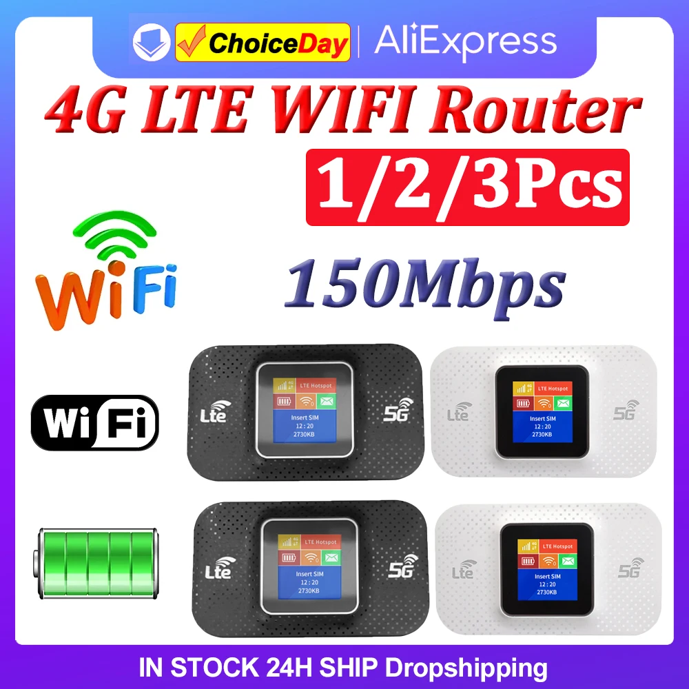 

Mini 4G Lte Mobile WIFI Router 150Mbps Wireless Router 3650mAh Portable Pocket Unlock Modem Mobile Hotspot with Sim Card Slot