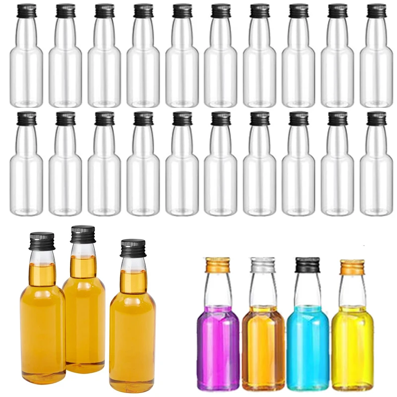 30Pcs 30-150ML Portable Plastic Mini Liquor Bottle Juice Bottles Reusable Drink Containers For Wine Juice Beverage Oil Seasoning