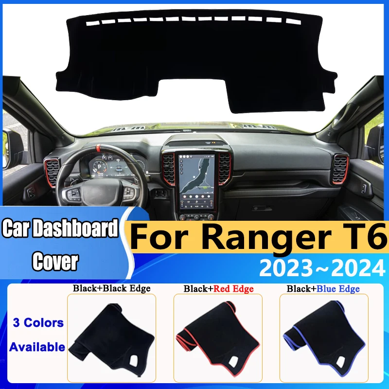 

For Ford Ranger T6 Accesories P703 RA 2023 2024 Car Dashboard Cover Dashmat Avoid Light Sun Shade Mat Carpet Rug Protective Pad