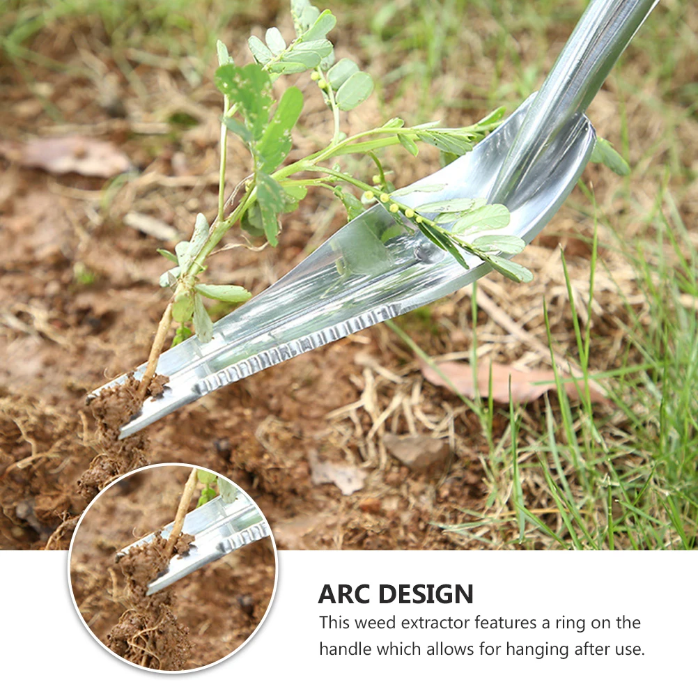 

1pc Root Removing Shovel Metal Weeding Tool Manual Garden Portable Weeder For Soil Loosening Lawn Aeration Household Use Red