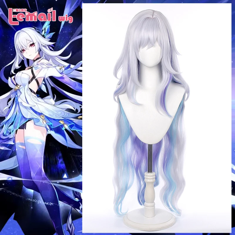 

Парик L-email, синтетические волосы Genshin Impact Skirk, парики для косплея, 100 см, градиент цвета, длинные волнистые женские парики, термостойкий парик