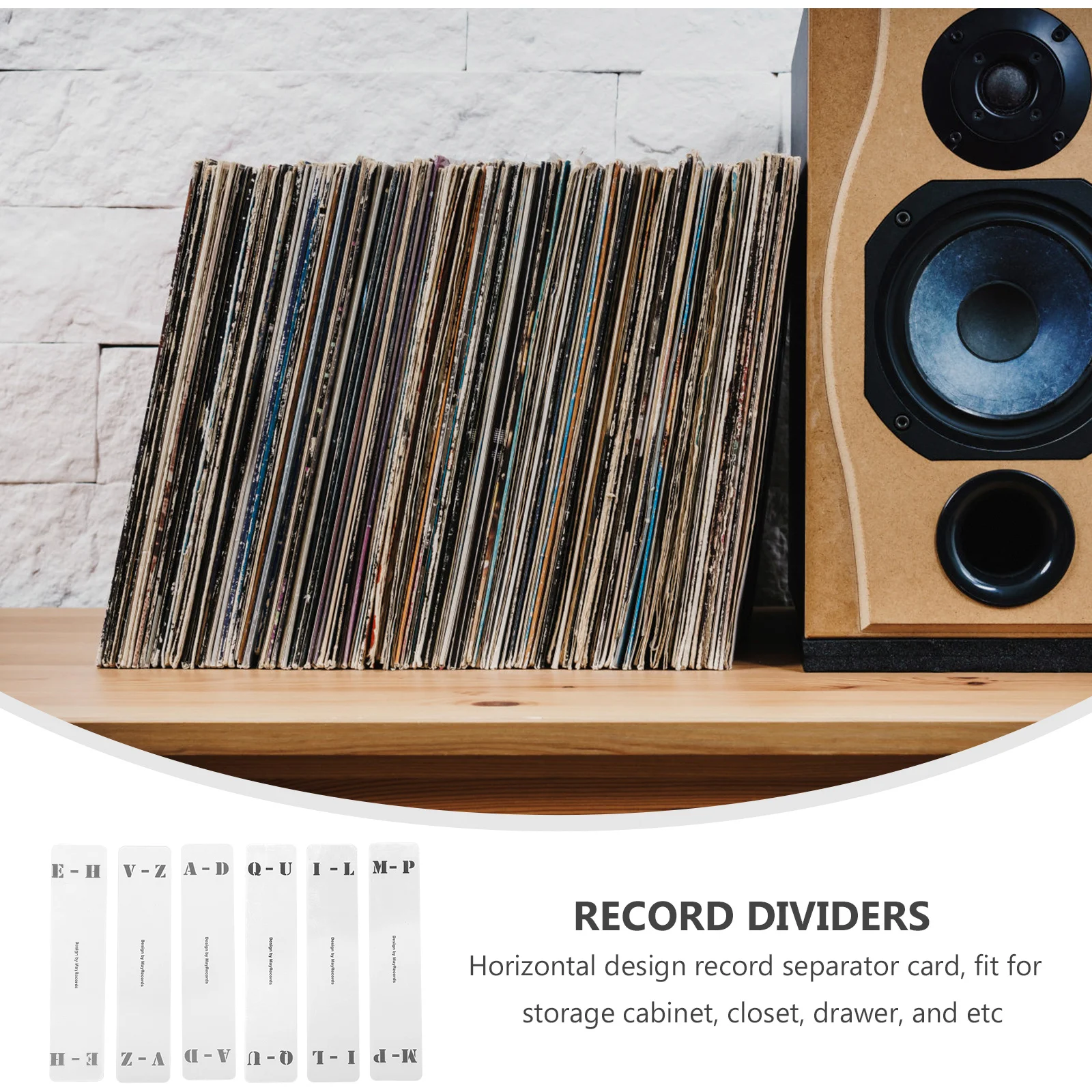 

6Pcs Premium Acrylic Record Dividers A-Z Vertical Label Organizer Index Cards Record Dividers Disc Divider Card