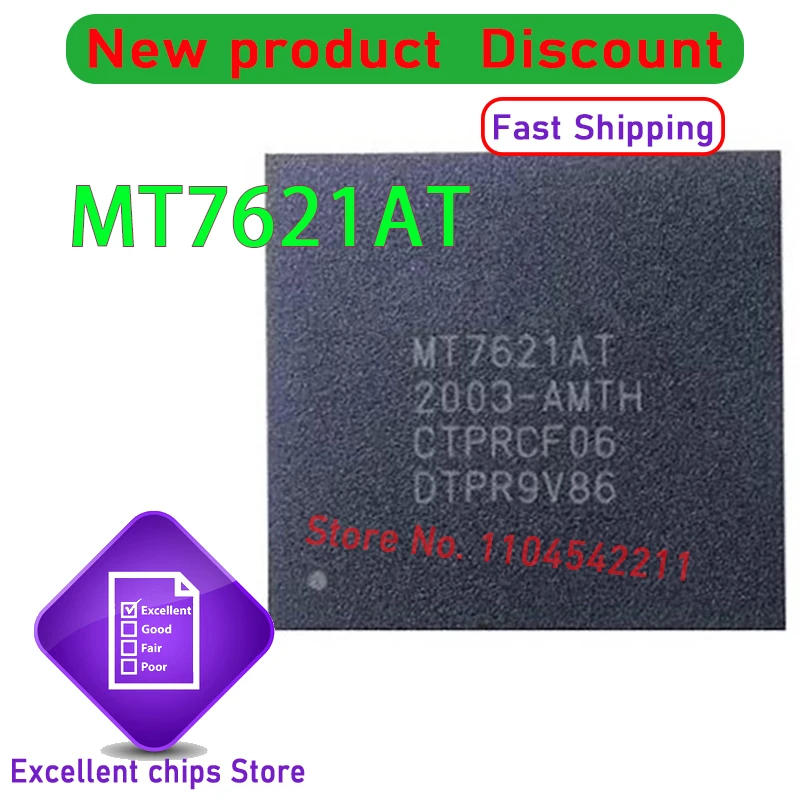100% New MT7621AT MT7621 MT7621A BGA-378 Chipset (5-20piece)