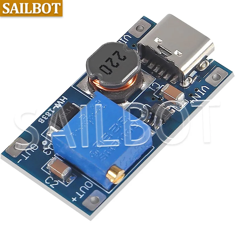 1-10 sztuk MT3608 type-c/micro 2A Max DC-DC Step Up moduł zasilania Booster moduł zasilania 3-5V do 5V/9V/12V/24V
