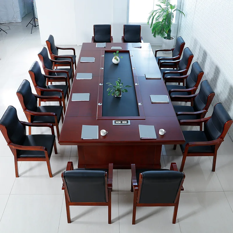 Minimalist modern conference table, MDF veneer, paint, conference table