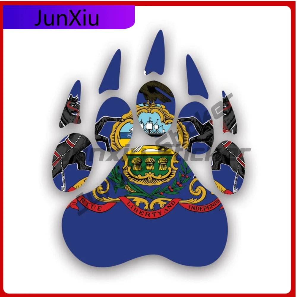 

Cool Pennsylvania State Wild Bear Print Shaped Sticker Uv Protected Decalsgrizzly Track Tracks Polar Explore Hiking Camping
