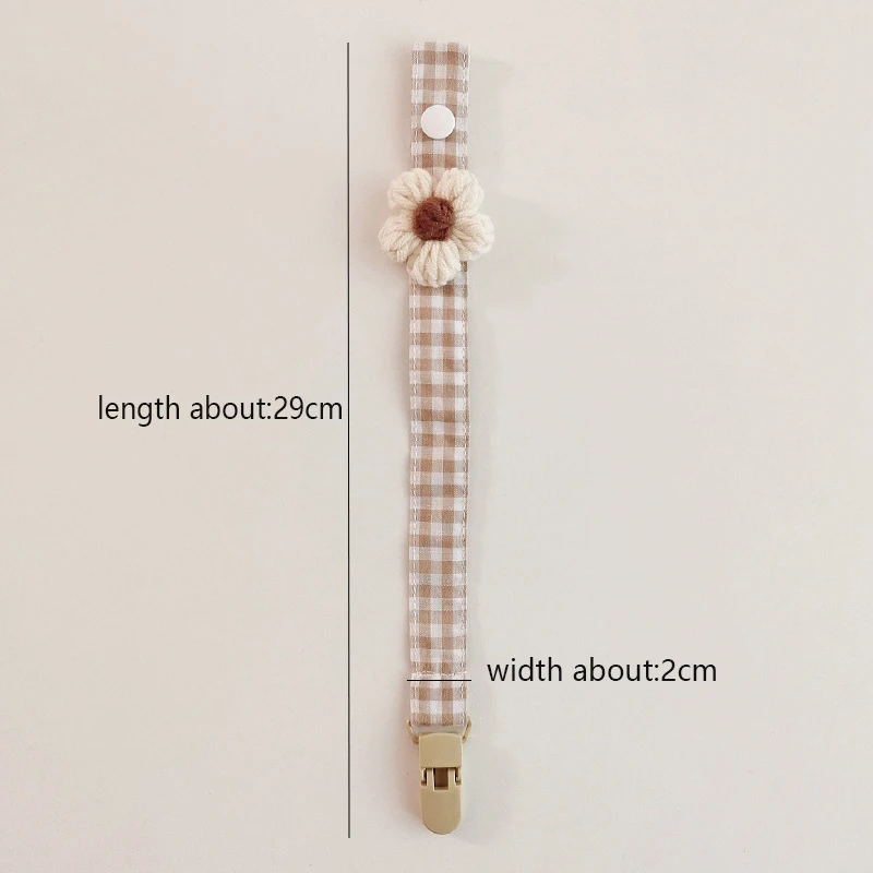 المنسوجة زهرة الطفل هوة كليب الإبداعية متقلب مشبك الحلمة سلسلة الوليد مصاصة التسنين مكافحة فقدان حبل سلسلة #6