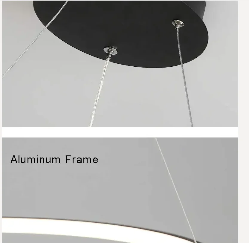 

Bedroom Minimalism Nordic Single Ring Led Chandelier Indoor Lighting for Dining Table Living Room Aluminium Circle Pendant Lamp