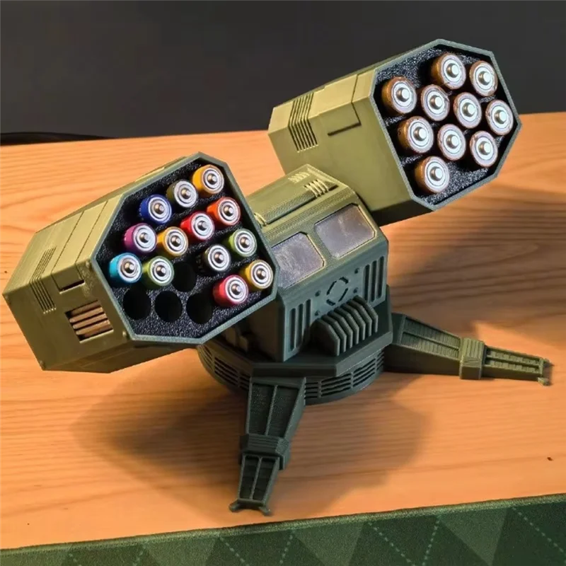 【B55AQ】Scatola portaoggetti per batteria Organizzatore multiposizione Decorazione per figurine da tavolo Alloggiamento batteria modello AA/AAA stampato in 3D