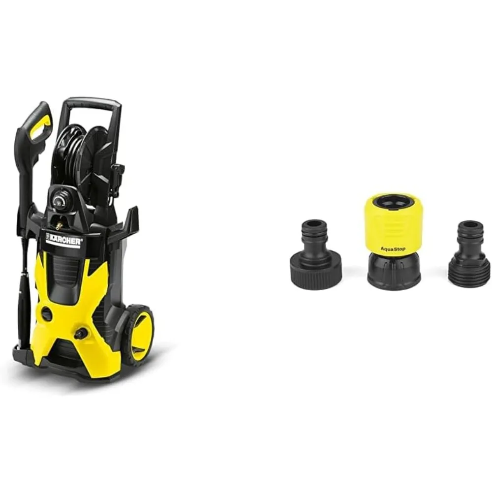 Electric Pressure Washer, Vario Power & Dirtblaster Wands, Pressurized Hose Reel, 1.4 GPM, Yellow/Black