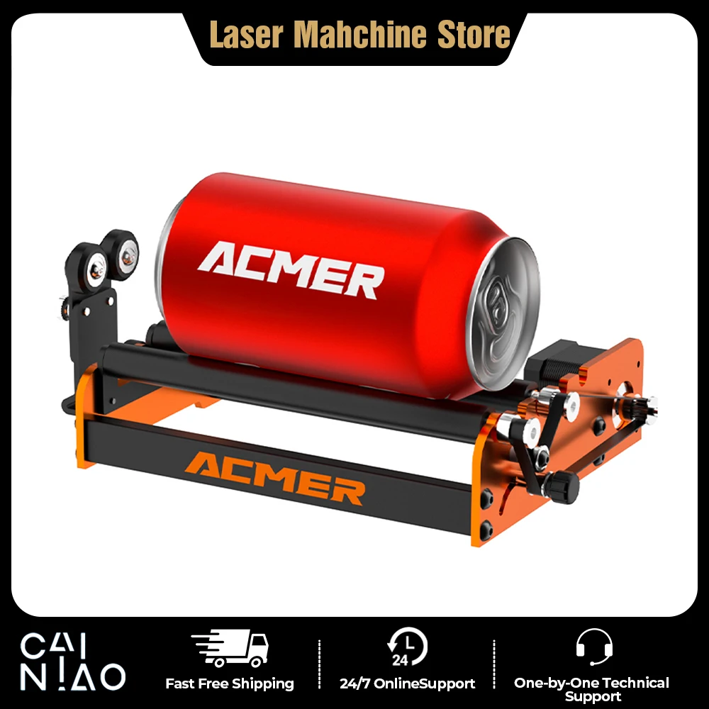 ACMER M2 graveur Laser Module à rouleaux rotatifs axe Y 360 °   Rotation pour découpeur Laser, gravure d'objets cylindriques, canettes de verres à vin