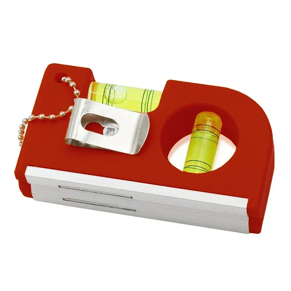 2In1 Mini Pocket Level With Metal Chain Hook For Determining Horizontal Vertical Key Chain Level Woodworking Tools Leveller