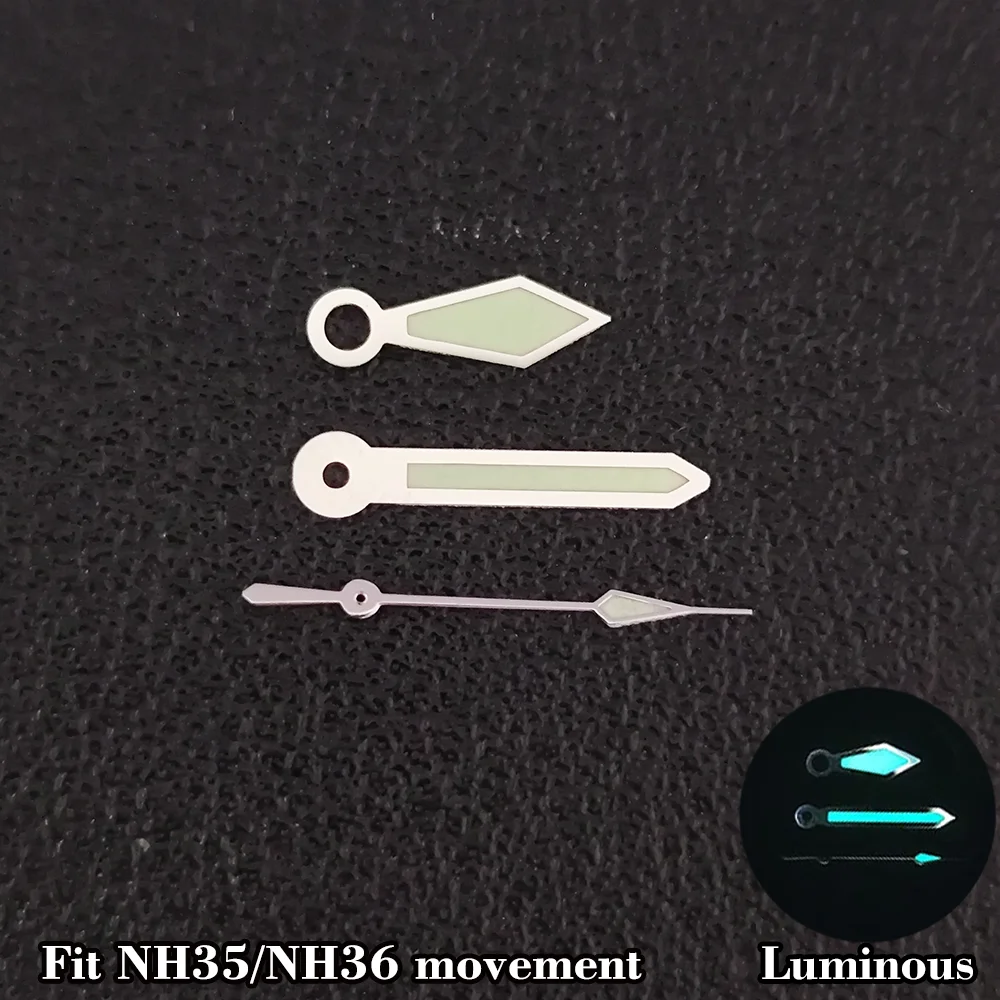 Fit NH32 NH36 ETA 2836 2824 Miyota 8205 8215 movement Watch Hands Green Luminous Watch Hands hollow out Watch Hands