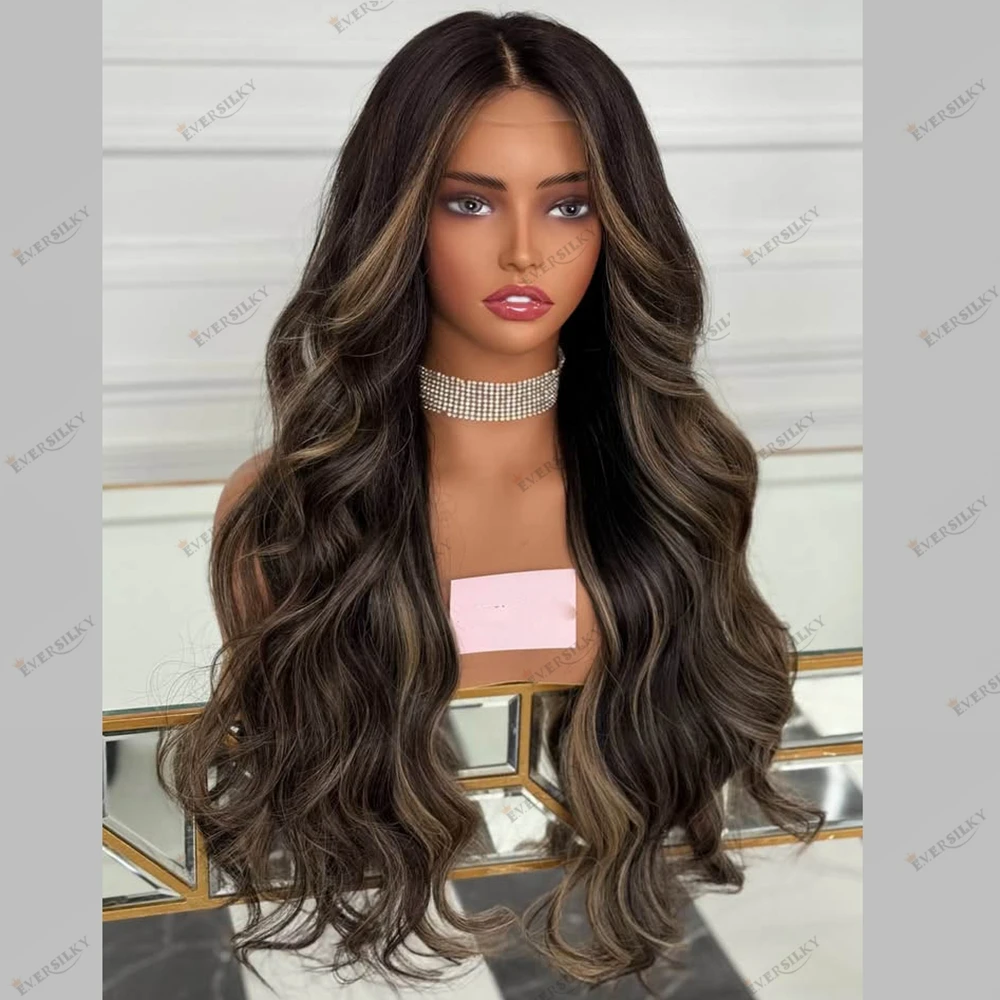

Balayage Brown Ash Blonde Human Hair Lace Front Wigs for Women 200Density Glueless 5x5 HD Lace Closure Easy Wear Wig 13x6 Lace