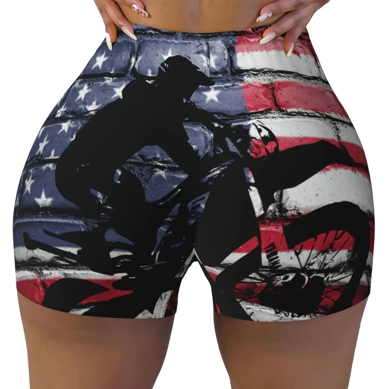 Damskie spodenki sportowe kompresyjne odprowadzające wilgoć, elastyczne spodenki do ćwiczeń, jogi, biegania, na rower, do siłowni.