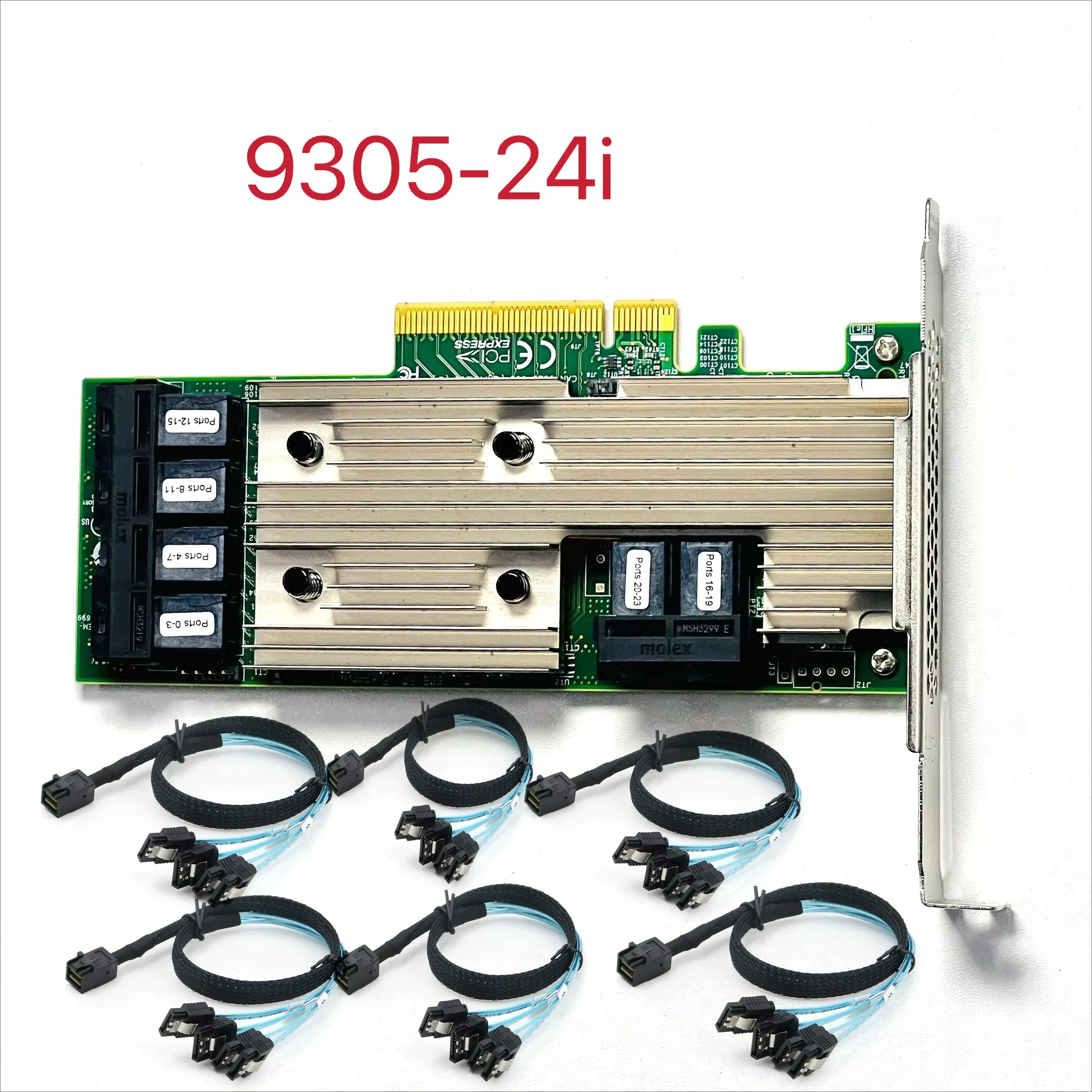 LSI SAS 9305-24i SAS3224 IT-Mode HBA JBOD PCI-E 3.0 SATA / SAS 6-Port SAS3 12Gb/s 6*SFF-8643 SATA Cable