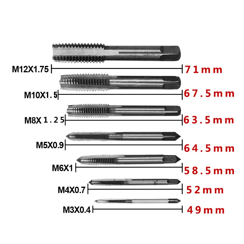 Adjustable M3-8 M5-12 T-Handle Long Ratchet Tap Wrench Set Tap Screw Holder Set Metric Male Thread Plug Mechanical Workshop Tool