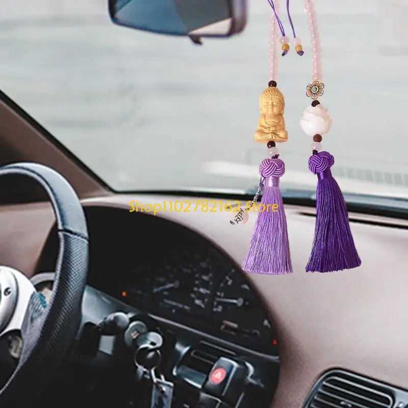 

547B Buddhas Pendant Car Hanging Ornament with Lanyard Good Luck Rear View Mirrors Hanging Ornament