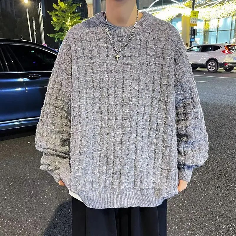 

Fall Winter V-Ne Knitted Cardigan Men's Color Casual Sle Long Sve Windproof Polyester Fiber Coat for Teens