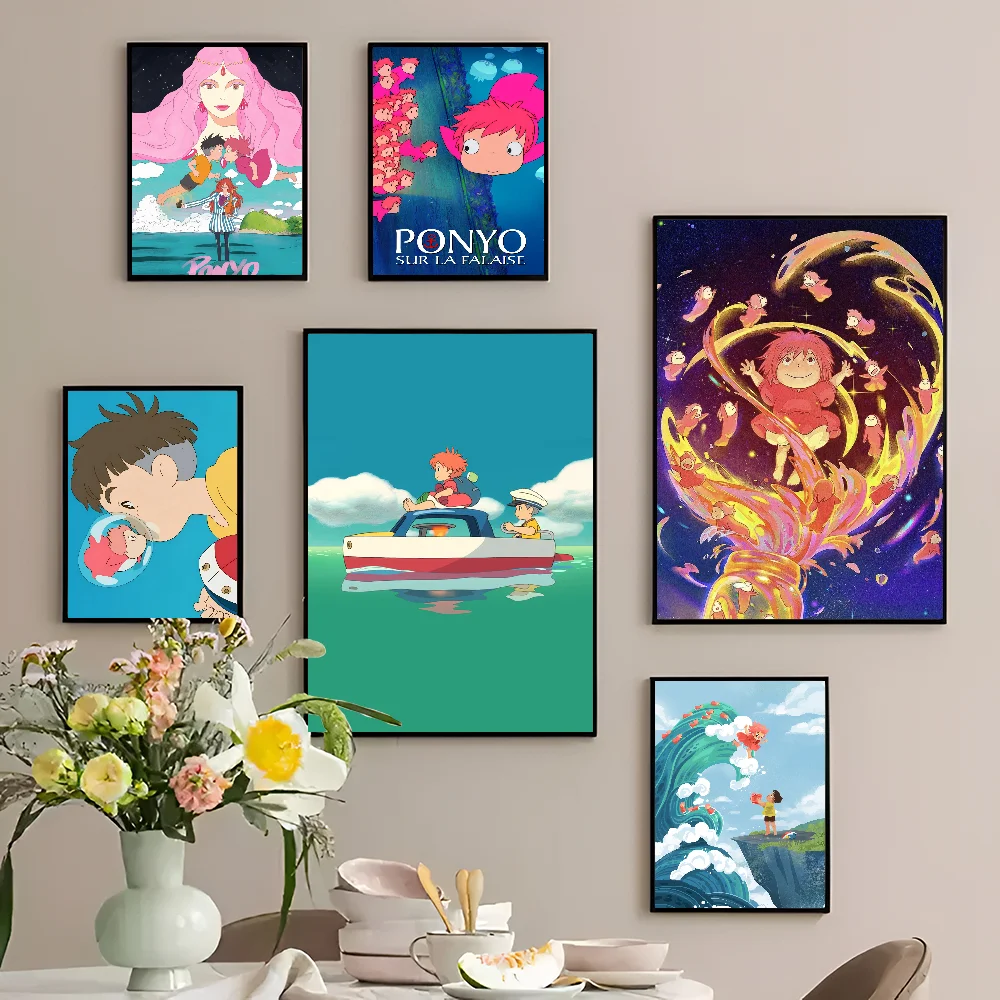 Anime P-ponyo Classic Vintage Posters Vintage Room Home Bar Cafe Decor Nordic Home Decor