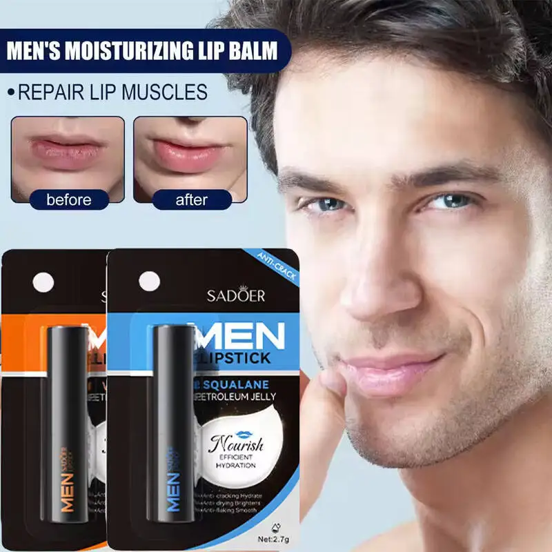 Men's Lip Balm Moisturizing Anti Cracking Repair Nourishing Hydrating Lipstick Men Lips Beauty Health Skin Care Korean Products