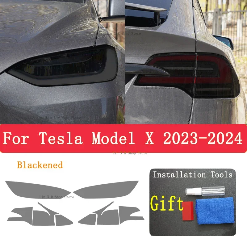 

Защитная пленка из ТПУ для TESLA Model X 2023 2024, защитная пленка для внешних фар автомобиля, защита от царапин, тонировочная пленка для передних фар, ремонтная наклейка, аксессуары